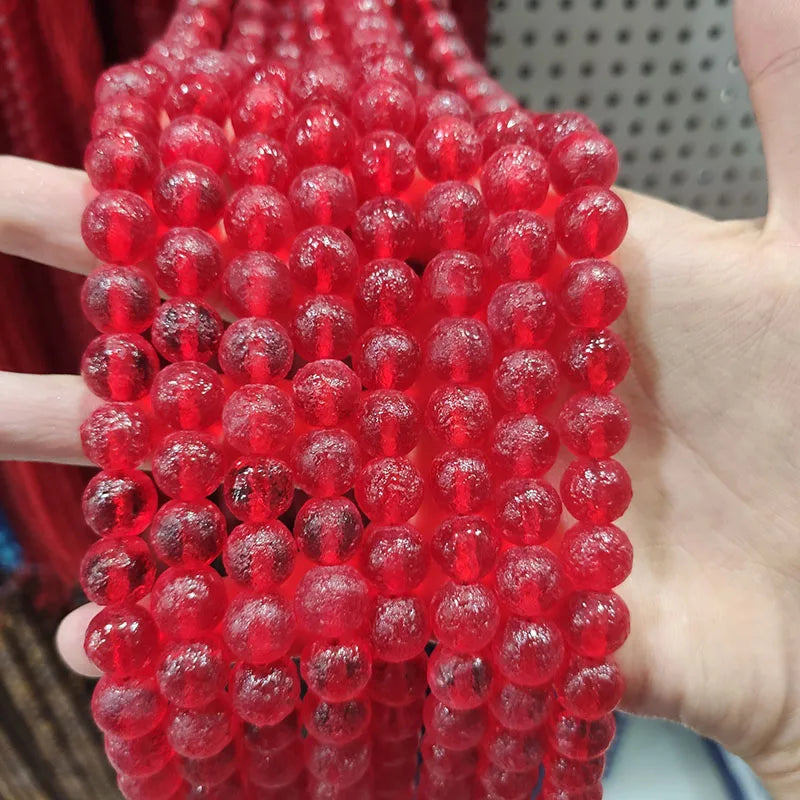 Wholesale Matte Loose Beads Green Red White Blue Rough Red Meteorite Beads Czech Moldavite Glass Beads for Jewelry Making