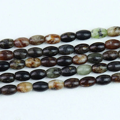 Natural 4x6mm Rice Shaped Gemstone Loose Bead, Aqua Terra Picasso Jasper Opal Jade Rice Stone Beads for DIY Jewelry Making, 38CM