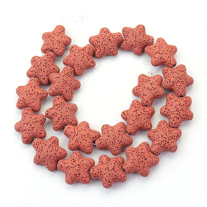 Wholesale Good Quality Many Colors Pink Blue Green Star Shape Volcanic Rock Lava Stone Beads for Jewelry Making 23mm