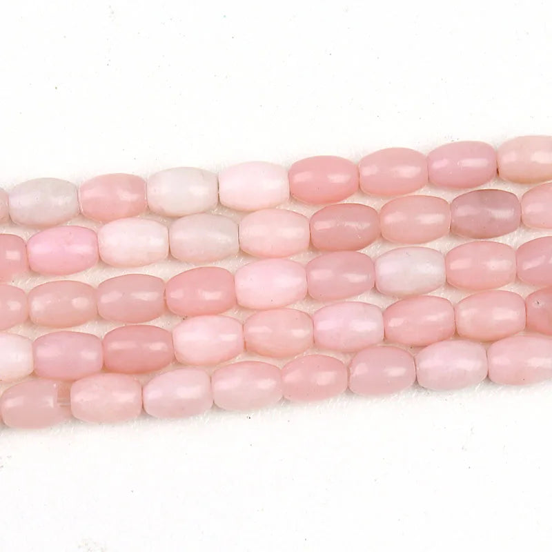 Natural 4x6mm Rice Shaped Gemstone Loose Bead, Aqua Terra Picasso Jasper Opal Jade Rice Stone Beads for DIY Jewelry Making, 38CM