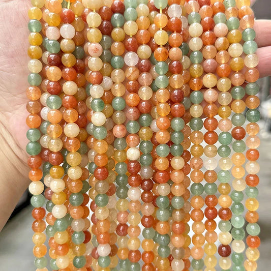 Wholesale High Quality Stone Natural Mixed Rainbow Aventurine Beads for Necklace Bracelet Jewelry Making, 6mm 8mm 10mm, 38CM 15"