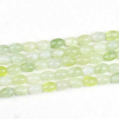 Natural 4x6mm Rice Shaped Gemstone Loose Bead, Aqua Terra Picasso Jasper Opal Jade Rice Stone Beads for DIY Jewelry Making, 38CM