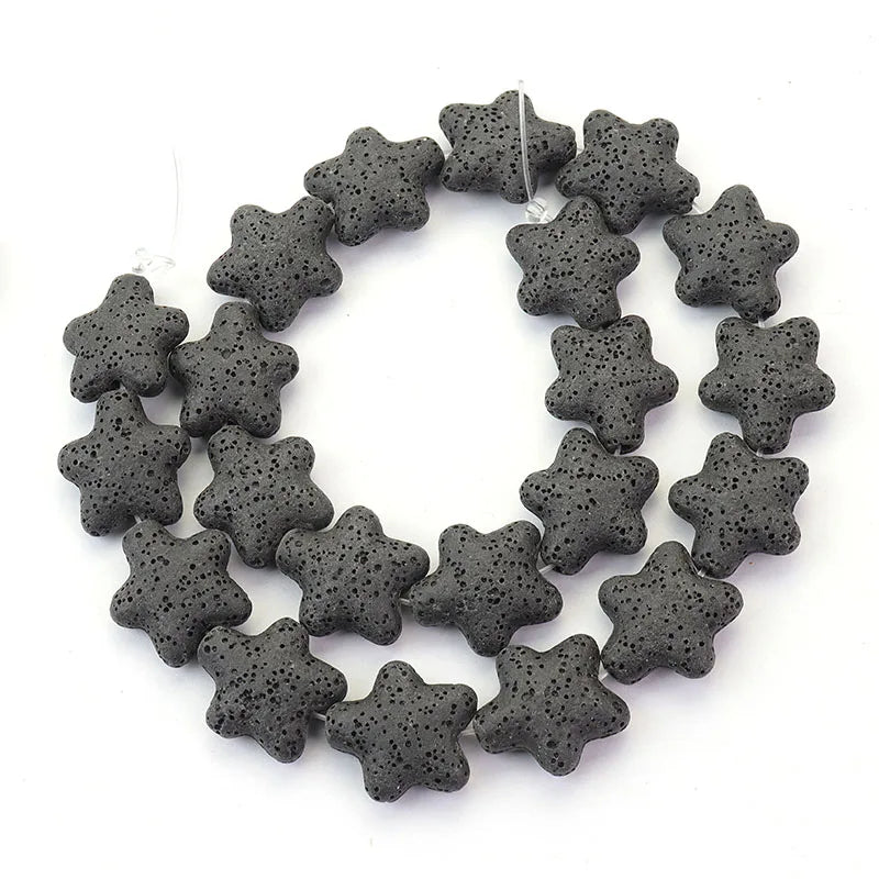 Wholesale Good Quality Many Colors Pink Blue Green Star Shape Volcanic Rock Lava Stone Beads for Jewelry Making 23mm