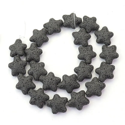 Wholesale Good Quality Many Colors Pink Blue Green Star Shape Volcanic Rock Lava Stone Beads for Jewelry Making 23mm