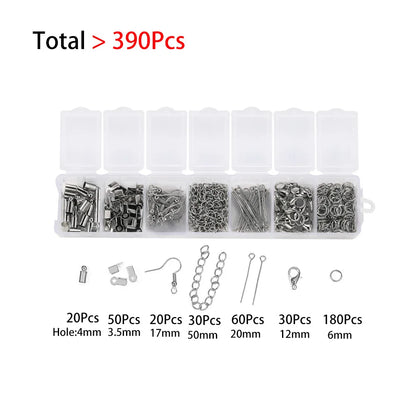 Alloy Accessories Jewelry Findings Set Repair Tools Lobster Clasp Open Jump Rings Earring Hooks for DIY Jewelry Making Supplies