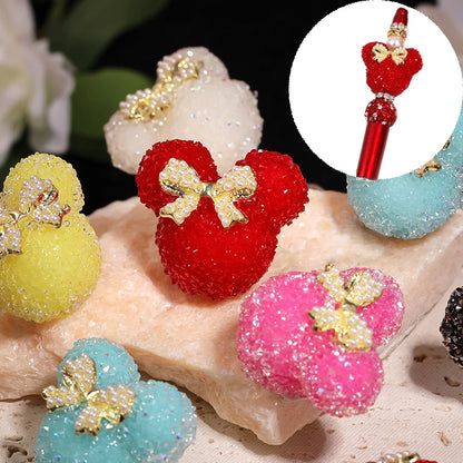 10pcs Bow Shaped Candy Mouse Beads Cute Dreamy DIY Bead Making Jewelry Keys Phone Chains Pens Decorative Earrings Necklace Accessories