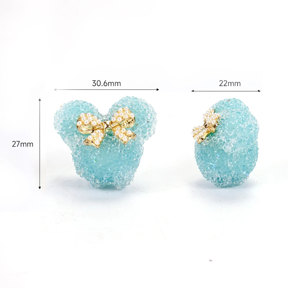 10pcs Bow Shaped Candy Mouse Beads Cute Dreamy DIY Bead Making Jewelry Keys Phone Chains Pens Decorative Earrings Necklace Accessories