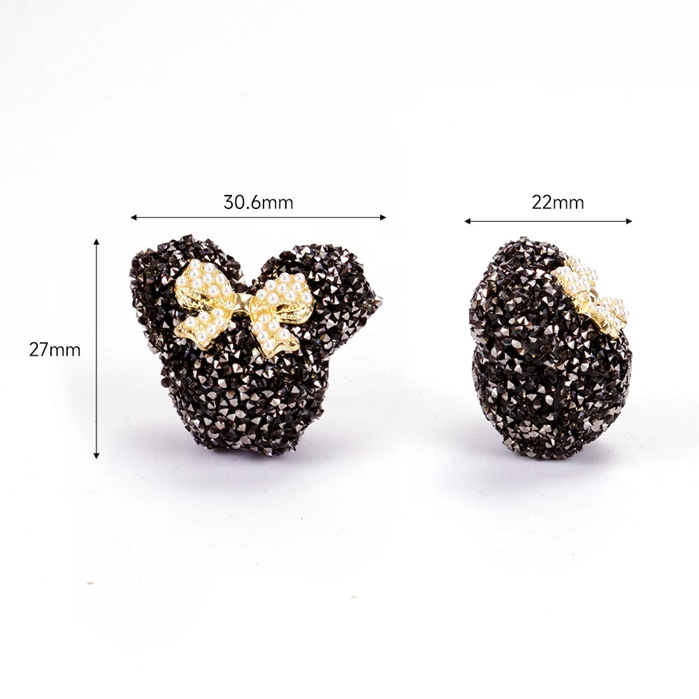 10pcs Bow Shaped Candy Mouse Beads Cute Dreamy DIY Bead Making Jewelry Keys Phone Chains Pens Decorative Earrings Necklace Accessories
