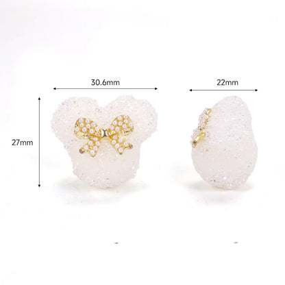 10pcs Bow Shaped Candy Mouse Beads Cute Dreamy DIY Bead Making Jewelry Keys Phone Chains Pens Decorative Earrings Necklace Accessories