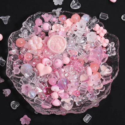 250g Cute Assorted Acrylic Beads Random Style Flower Butterfly Heart Beads for DIY Mobile Phone Chains Bracelets Jewelry Making 50g