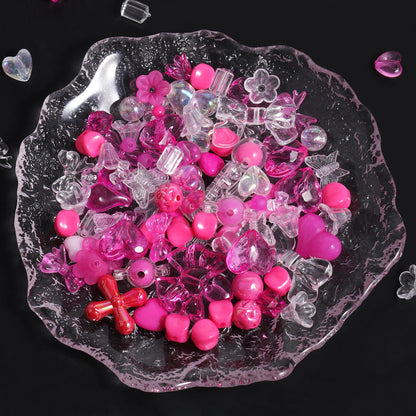 250g Cute Assorted Acrylic Beads Random Style Flower Butterfly Heart Beads for DIY Mobile Phone Chains Bracelets Jewelry Making 50g