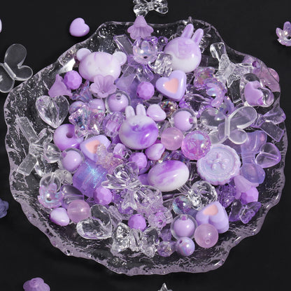 250g Cute Assorted Acrylic Beads Random Style Flower Butterfly Heart Beads for DIY Mobile Phone Chains Bracelets Jewelry Making 50g