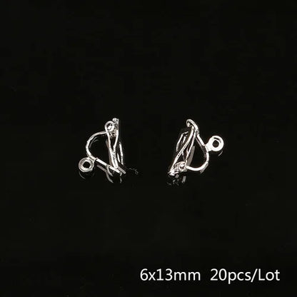 Different 4-20pcs Gold Color Rhodium Non Piercing Screw Round Ear Clip Earring Hooks For DIY Earring Findings Jewelry Making