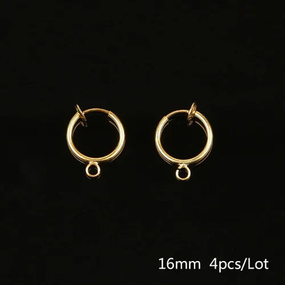 Different 4-20pcs Gold Color Rhodium Non Piercing Screw Round Ear Clip Earring Hooks For DIY Earring Findings Jewelry Making