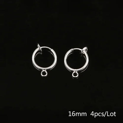 Different 4-20pcs Gold Color Rhodium Non Piercing Screw Round Ear Clip Earring Hooks For DIY Earring Findings Jewelry Making