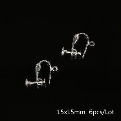 Different 4-20pcs Gold Color Rhodium Non Piercing Screw Round Ear Clip Earring Hooks For DIY Earring Findings Jewelry Making