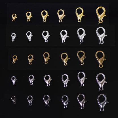 Gold Color / Bronze / Gun Black / Dark Silver Color Metal Lobster Clasps Hooks for Necklace Bracelet Jewelry Making DIY Findings