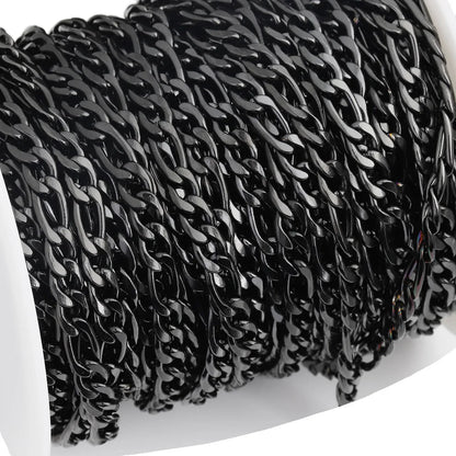 D1049 Gun Black Plating Stainless Steel Jewelry Necklace Bracelet Body Chains Truck Cuban Paper Clip Roller Fashion Men Chains