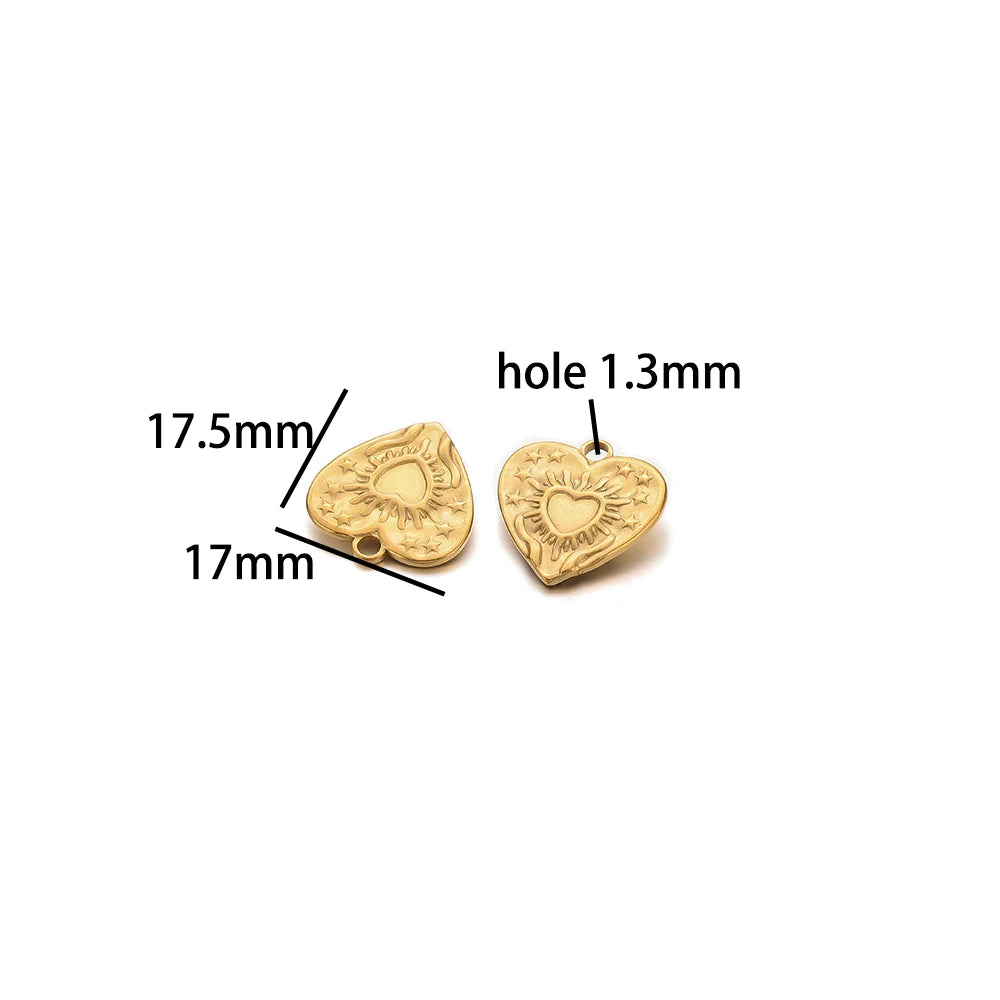 Vintage Fashion Stainless Steel Gold Plated Moon Hand Round Cross Sun  Eye Charm Pendant for Jewelry Necklace Earring Making