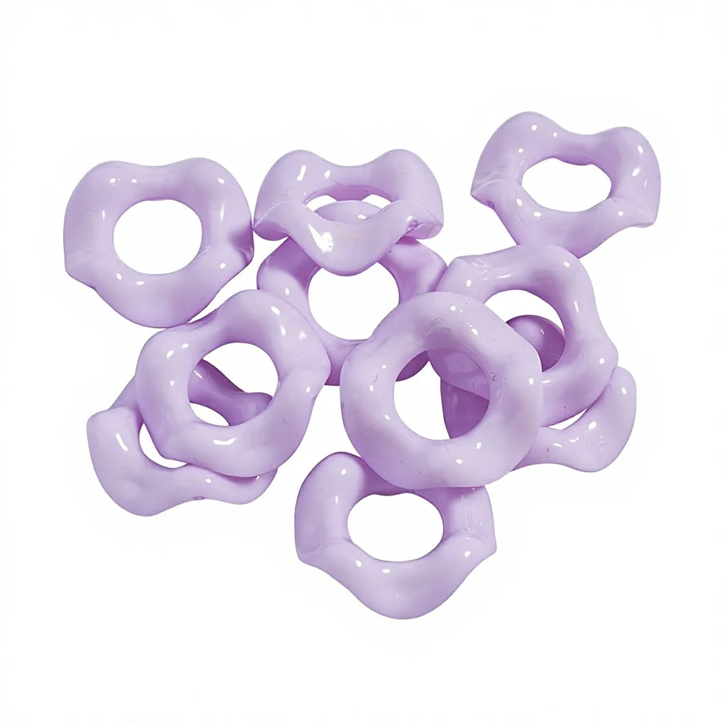 Solid Color Acrylic Beads with Wavy Shape Spacer for Pen Accessories Large Hole 20mm