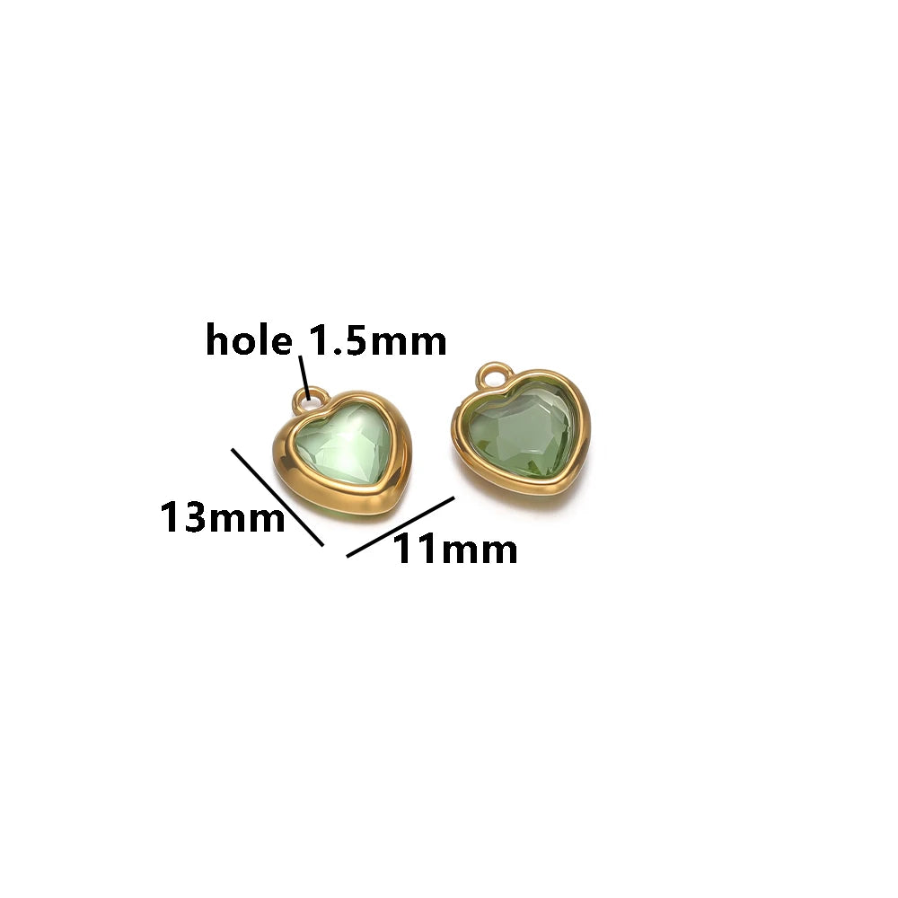 Fashion Stainless Steel 18k Pvd Gold Plated Heart Shaped Charms Pendant for DIY Jewelry Necklace Making