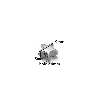 Diy Love Heart Charms Stainless Steel18k Gold Plated Moon Star Through Hole Charms Pendant for DIY Jewelry Necklace Making