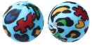100PCS 15mm Silicone Round Printed Beads 2mm Hole Colorful Pattern Loose Beads for Bracelet Necklace DIY Jewelry Craft Making