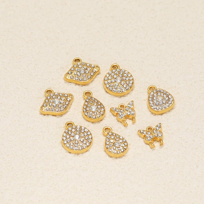 Vintage Stainless Steel 18k Gold Plated Zircon butterfly Heart Eye Charm Pendant for Jewelry Making Wholesale