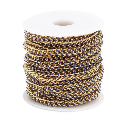 B3334 Enamel Cuban Chain Trunk Stainless Steel Chain Gold Filled Chain for Men Necklace