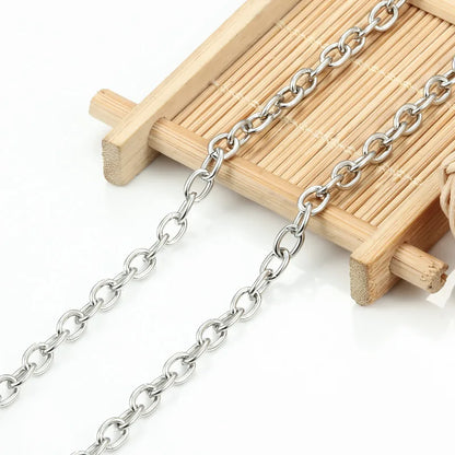 A1620 Fashion Stainless Steel Chain 18k Gold Silver O Bulk Jewelry Chain for Necklace Bracelet Diy Making