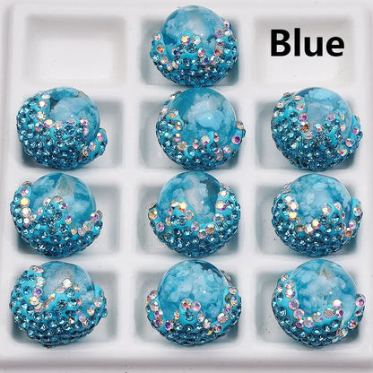 DIY Mobile Phone Chain Accessories with Luminous Multi-Color Cloud Acrylic Pinecone and Pumpkin Beads