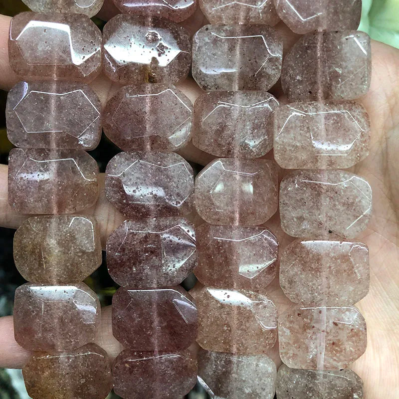 Natural Gemstone Faceted Irregular Faceted Freeform Flat Rectangle Polygon Beads Strand for Jewelry Making Bracelets Necklaces