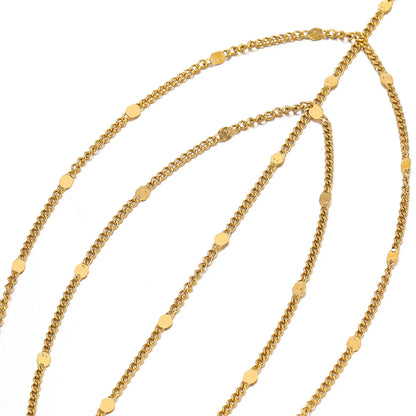 E398 18k PVD Plated Chain Gold Silver Thin Chain Permanent Stainless Steel Chain for Diy