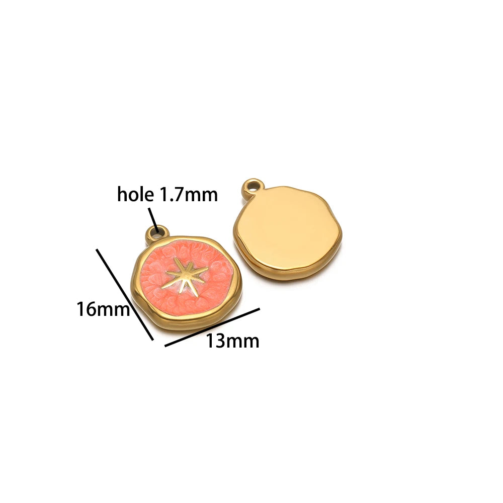 Factory DIY Charm 18k Gold Plated Stainless Steel Enamel Cross Dog Paw Pendant for Women Necklace Jewelry Making