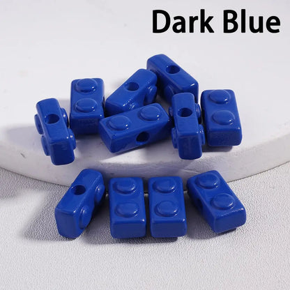Mini Cute Solid Color Acrylic Building Block Beads for Handmade DIY Accessories