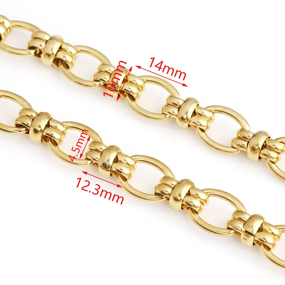 D328 Fashion Non Tarnish Vacuum Plated Stainless Steel Chain Trunk Gold Silver Plated Roller Chain for Necklace Bracelet Diy