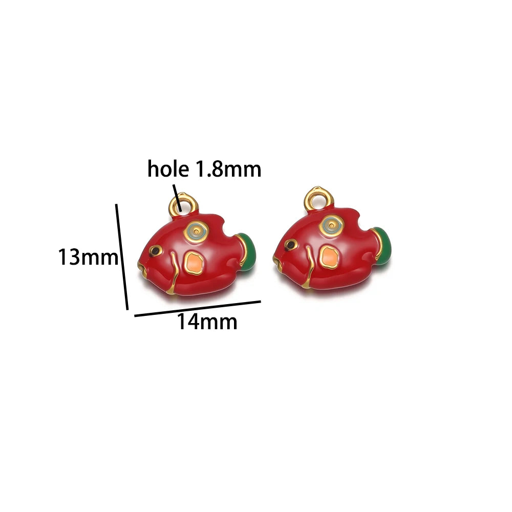 Giraffe Drip Oil DIY Charm Stainless Steel 18k Gold Plated Dragon Fruit Mushroom Pendant for Jewelry Necklace Making