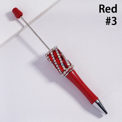 Ballpoint Pens with Oblique-Stripe and Rectangular Rhinestone Chains Plastic Material Multi-Color for Welcome Gifts