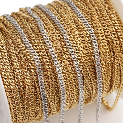 D551 Meticulous Slim Cuban Chain 18k Gold Plated Pvd Stainless Steel Necklace Rope Skinny Chain Chocker Men Hip Pop 3mm