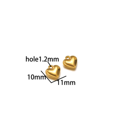 Fashion love Pendant 18k Gold Plated Stainless Steel Heart Shape Charm Pendant for DIY Jewelry Making Accessories
