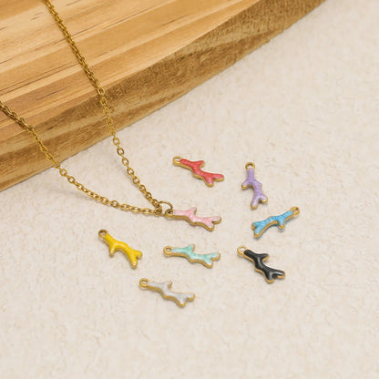 18k Gold Plated Stainless Steel Double-sided Enamel Starfish Charm Pendant for Handmade Necklace Jewelry Making