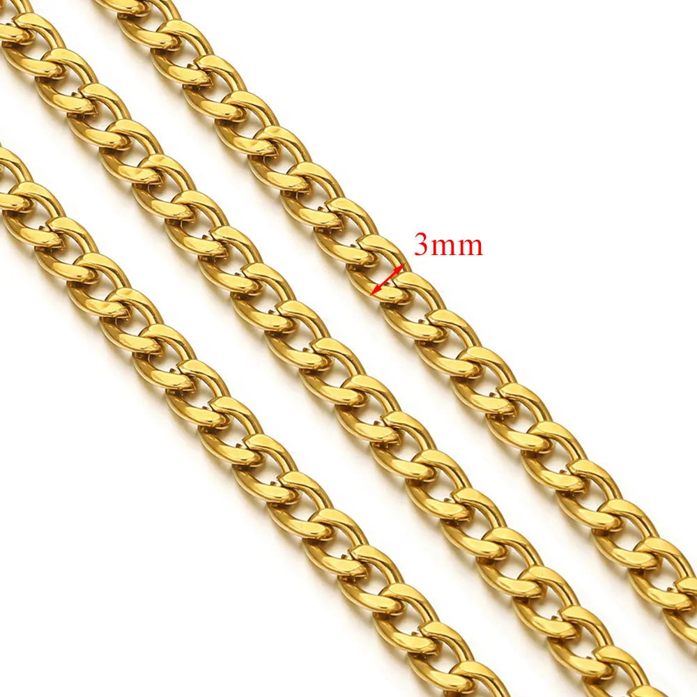D378 Chunky Twisted Cuban Chain Chocker Gold Silver Black Gun Plated Stainless Steel Snake Rope Chain Jewelry for Men