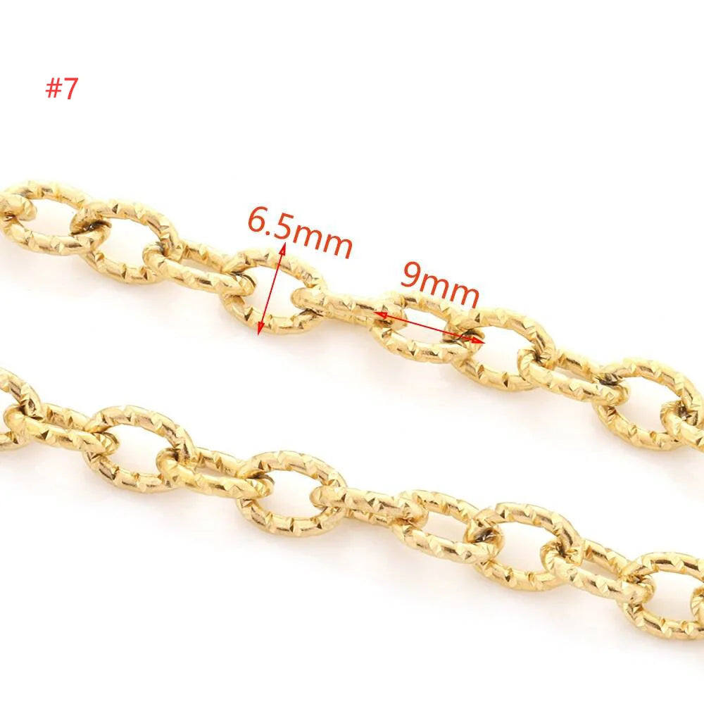 E235 Trunk Gold Silver Chain Waterproof Stainless Steel Chains Paper Clip Chains for Jewelry Custom Diy