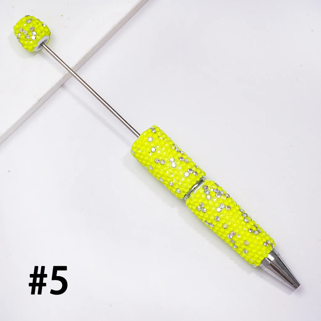 Neon Beadable Pens Multi Color With Full AB Rhinestones Cover Bulk for DIY Handmade Crafts Student Gift Wholesale