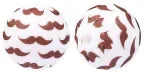 100PCS 15mm Silicone Round Printed Beads 2mm Hole Colorful Pattern Loose Beads for Bracelet Necklace DIY Jewelry Craft Making