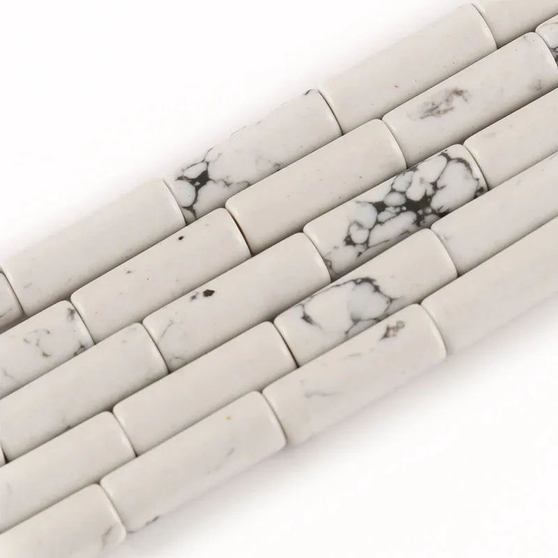 4x13mm Natural Round Tube  Stone Beads Jade Howlite Lapis Lazuli Quartz Tiger Eye Gemstone Bead for DIY Jewelry Making