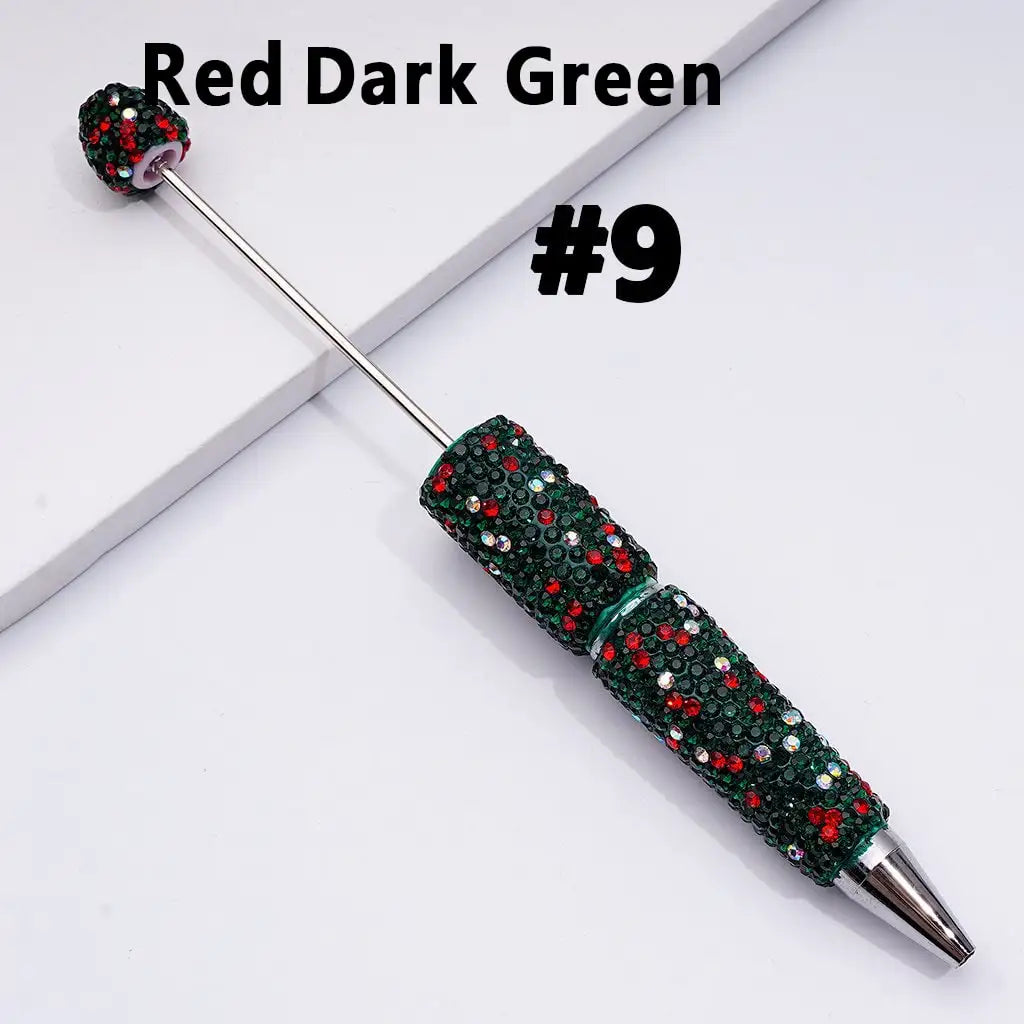 Full Rhinestone Beadable Clay Ballpoint Pens - DIY Beaded Plastic Pen for School Office Gift