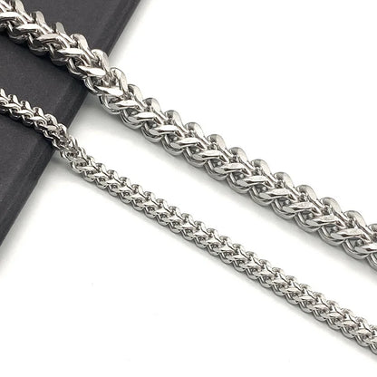 B2114 Multi Size Cuban Chain Silver Plating Chain 2.5mm 3mm 6mm Stainless Steel Jewelry Chain