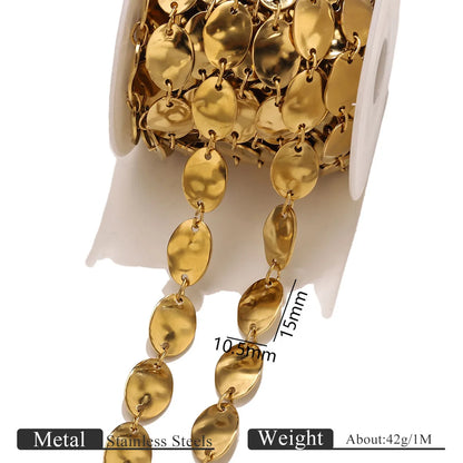 B419 New Irregular Stainless Steel Gold Chain Disc Butterfly Star Hollow Roller Chains Jewelry for Necklace Bracelet