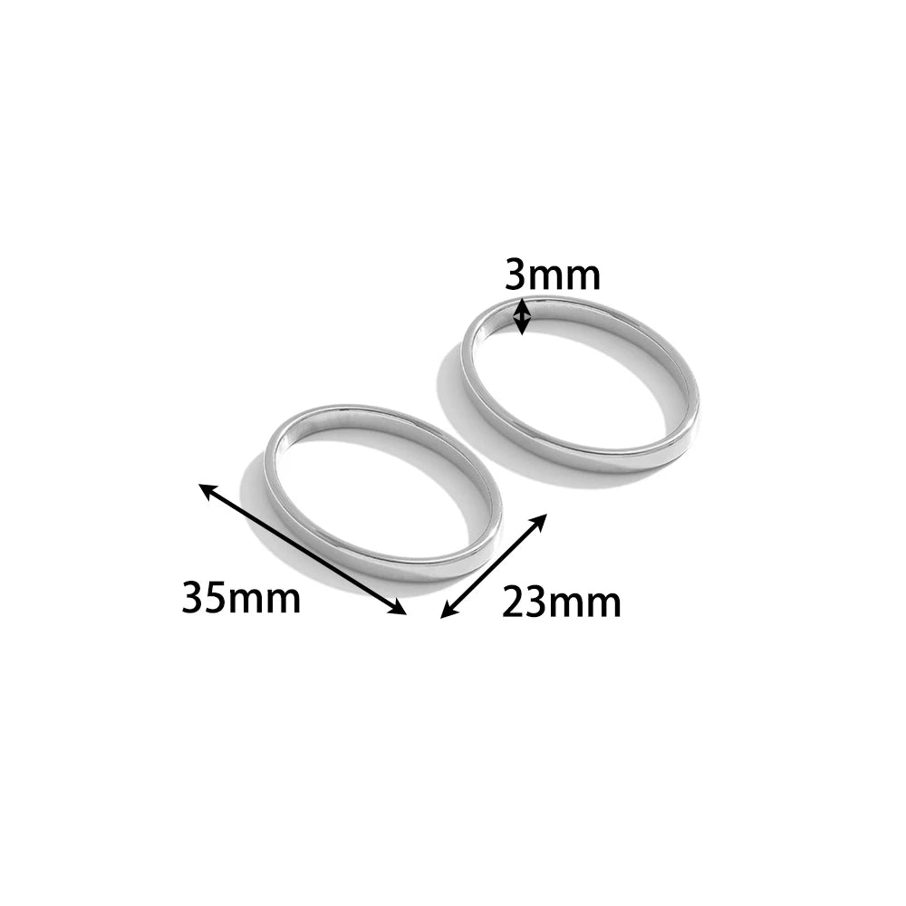 Geometric 18K  Gold Plated Stainless Steel Charm Oval Heart Square Charm Pendant for Jewelry Necklace Earring Making Accessories